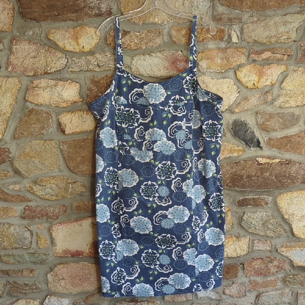 Carolina Colors Blue Floral Stretch Denim Sundress